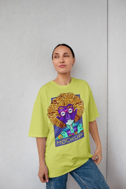 T-shirt de taille moyenne avec design urbain