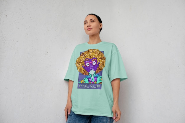 T-shirt de taille moyenne avec design urbain