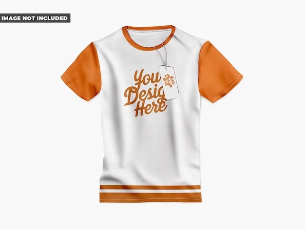 T-Shirt Top View mit Tag-Mockup
