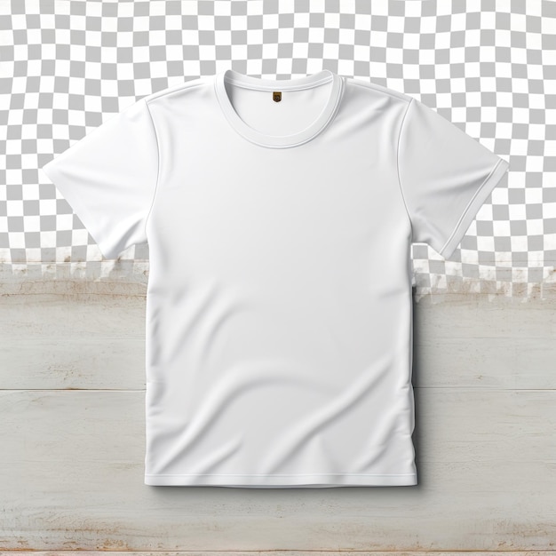 T-shirt transparente em branco mockup flat lay frente e traseira isolada renderização 3d camiseta de tecido arrugada vazia para impressão de loja mock up vista superior camiseta unisex clara com ilustração 3d redonda