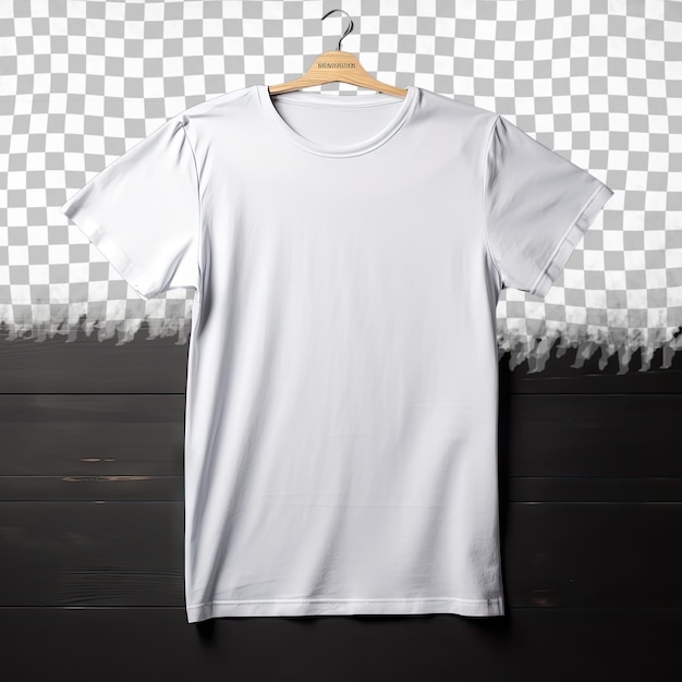 PSD t-shirt transparente isolado aberto sobre superfície escura