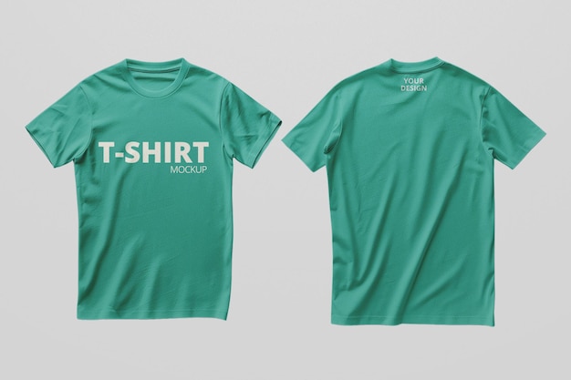 T-shirt vista anteriore e posteriore per il mockup