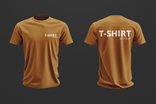 T-shirt vista dianteira e traseira para maquete
