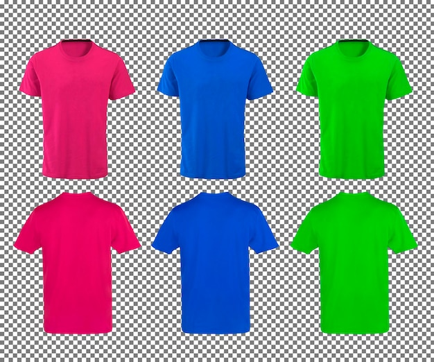Des t-shirts de couleur sur fond blanc