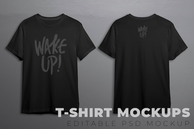 T-shirts mockup psd em preto