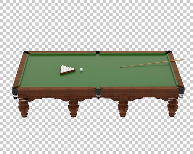 PSD tabela de bilhar isolada no fundo ilustração de renderização 3d