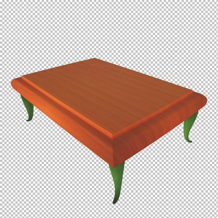PSD tabela de design de objeto de desenho animado de ilustração 3d