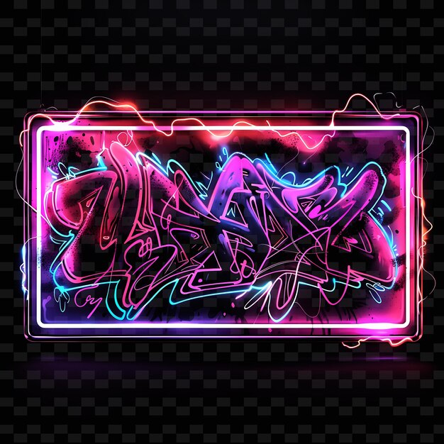 PSD tabela de graffiti digital com uma placa de estilo de graffite moder y2k shape creative signboard decor