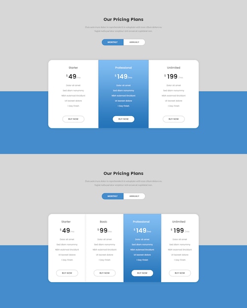 Tabela de preços mínimos para a web