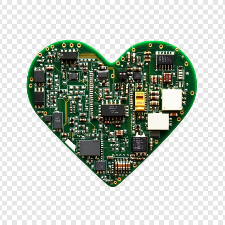 PSD tabella di circuito a forma di cuore tecnologia elettronica d'amore pcb verde
