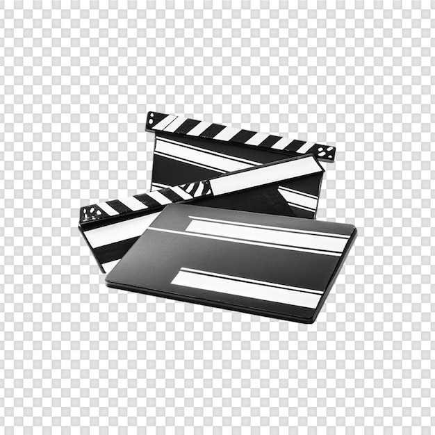 Tabella di clapper per film isolata su sfondo trasparente