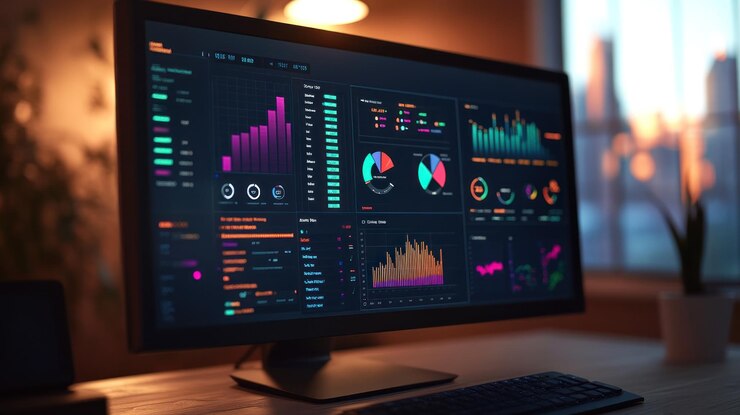 PSD tabella di controllo dell'analisi dei dati sullo schermo di un computer