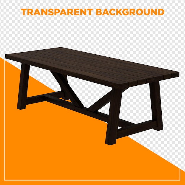 Tabella rettangolare 3D con sfondo trasparente