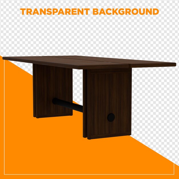 Tabella rettangolare 3D con sfondo trasparente