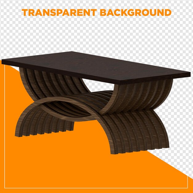 Tabella rettangolare 3D con sfondo trasparente