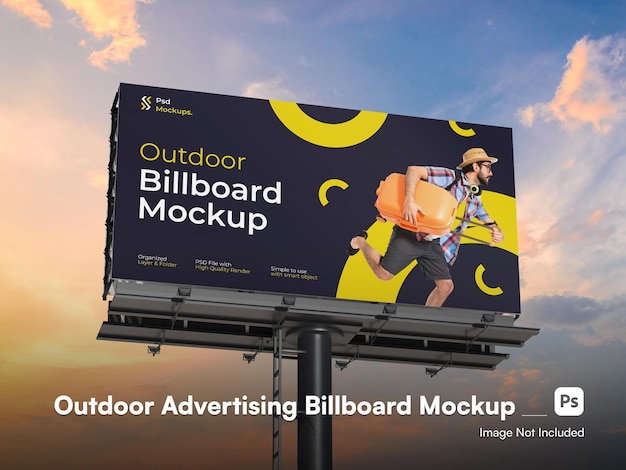 Tabellone per le affissioni isometrico Outdoor Mockup moderno isolato