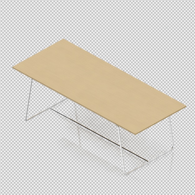 Tabla 3D isométrica render