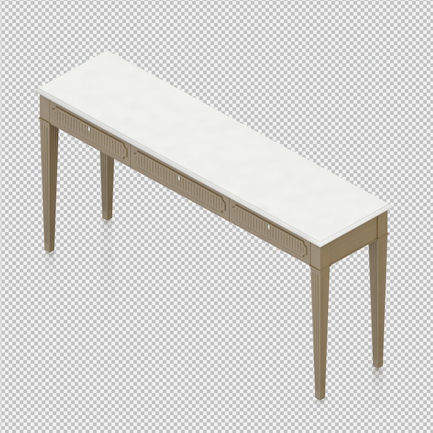 PSD tabla 3d isométrica render