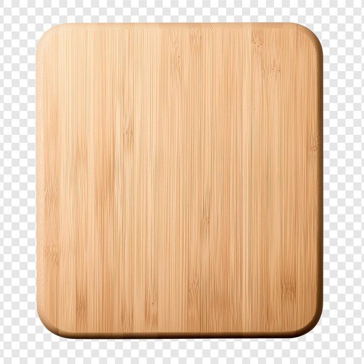 PSD una tabla de bambú de madera con una superficie de madera sobre un fondo transparente