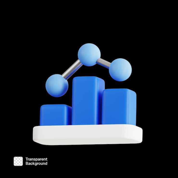 PSD tabla de barras de estrategia de íconos png en 3d