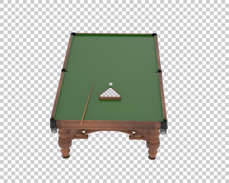 PSD tabla de billar aislada en el fondo ilustración de renderización 3d