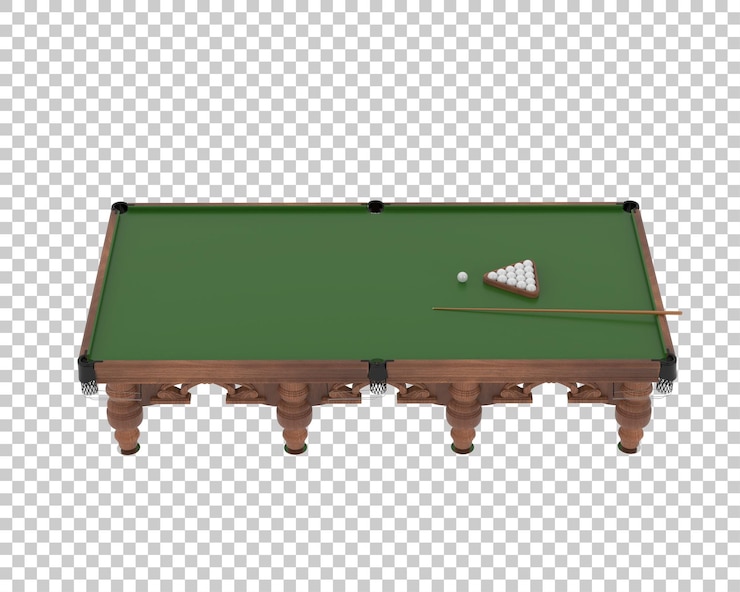 PSD tabla de billar aislada en el fondo ilustración de renderización 3d