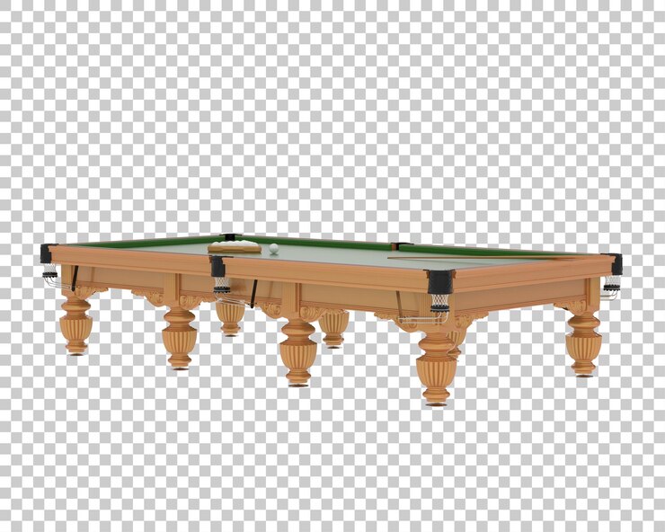 PSD tabla de billar aislada en el fondo ilustración de renderización 3d