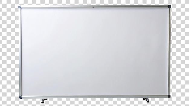 Tabla blanca sobre un fondo transparente