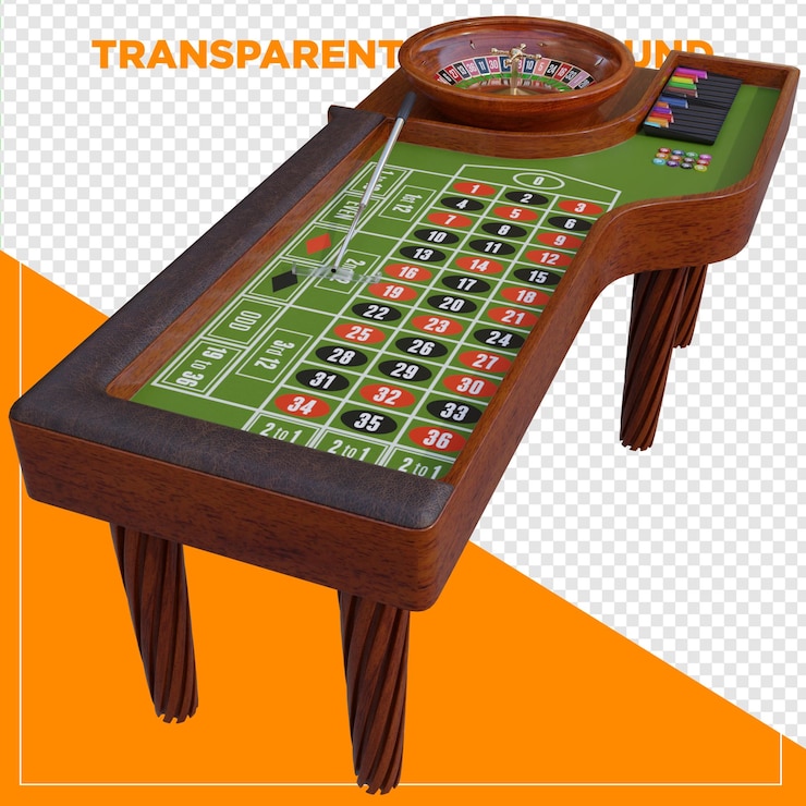 PSD tabla de casino de ruleta 3d con fondo transparente