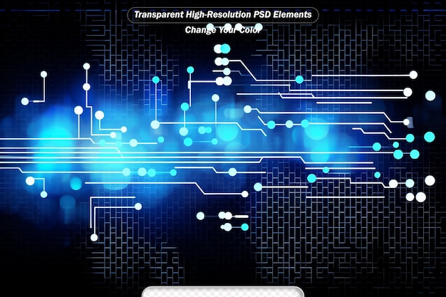 PSD tabla de circuitos binarios tecnología futura azul concepto de ciberseguridad fondo