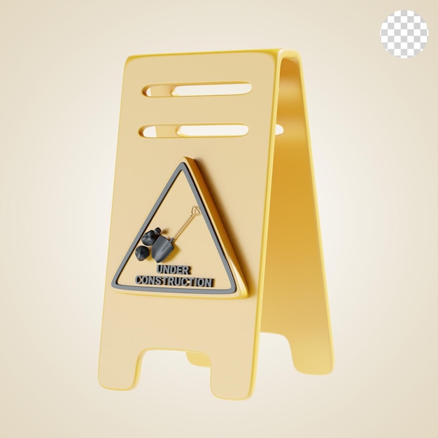 bajo la tabla de construcción icono 3d e ilustración