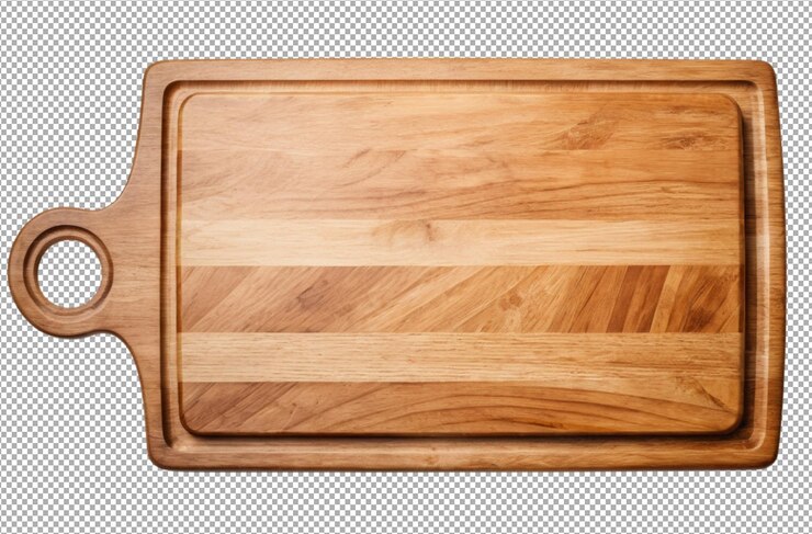 PSD tabla de cortar de madera esencial para la preparación de alimentos
