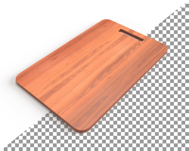 PSD tabla de cortar de madera, ilustración 3d, renderizado de tabla de cortar 3d realista.