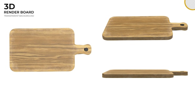 PSD tabla de cortar de madera de renderizado 3d utilizada para maquetas o productos de exhibición