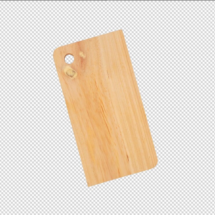 PSD tabla de corte de madera aislada en blanco
