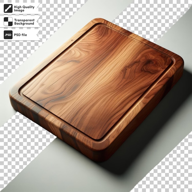 PSD tabla de corte de madera psd sobre un fondo transparente