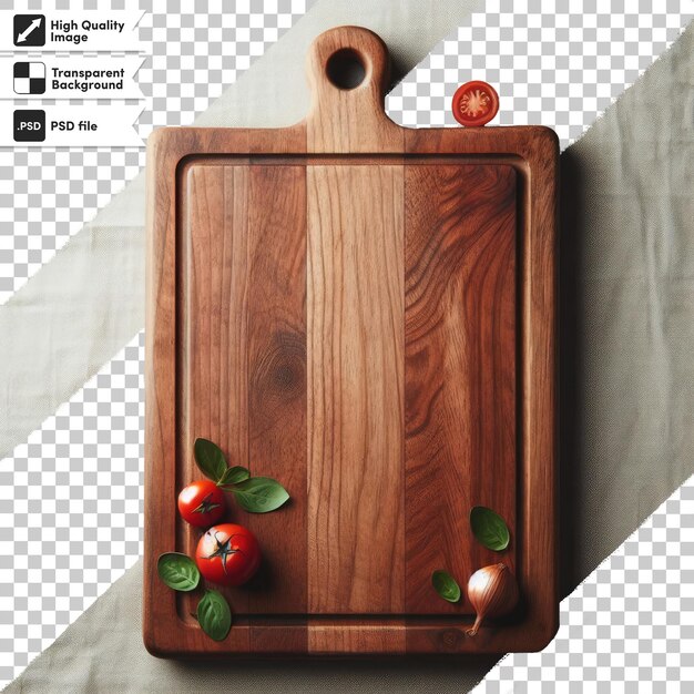 PSD tabla de corte de madera psd sobre un fondo transparente