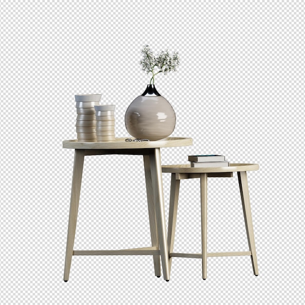 Tabla isométrica 3d renderizado