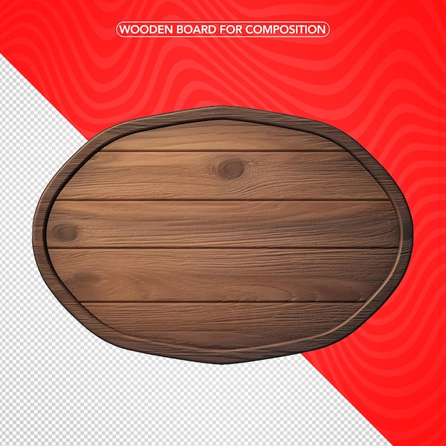 PSD tabla de madera 3d sin fondo png