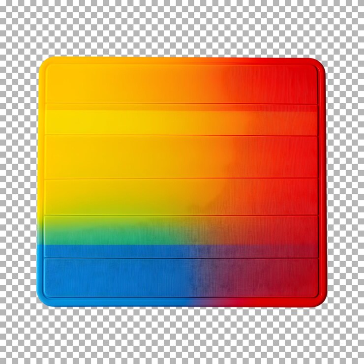 PSD tabla de madera de arco iris aislada sobre un fondo transparente