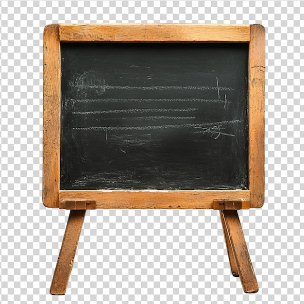 Tabla de madera de pie aislada sobre un fondo blanco