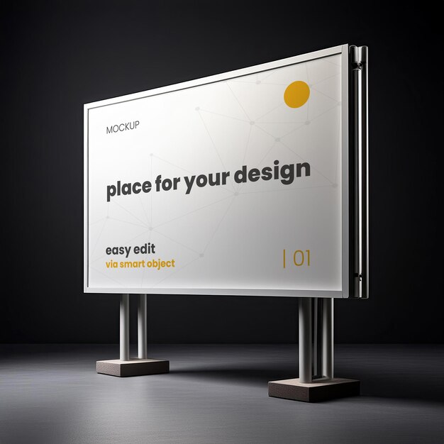 PSD tabla publicitaria horizontal aislada mockup 01 generativo ai