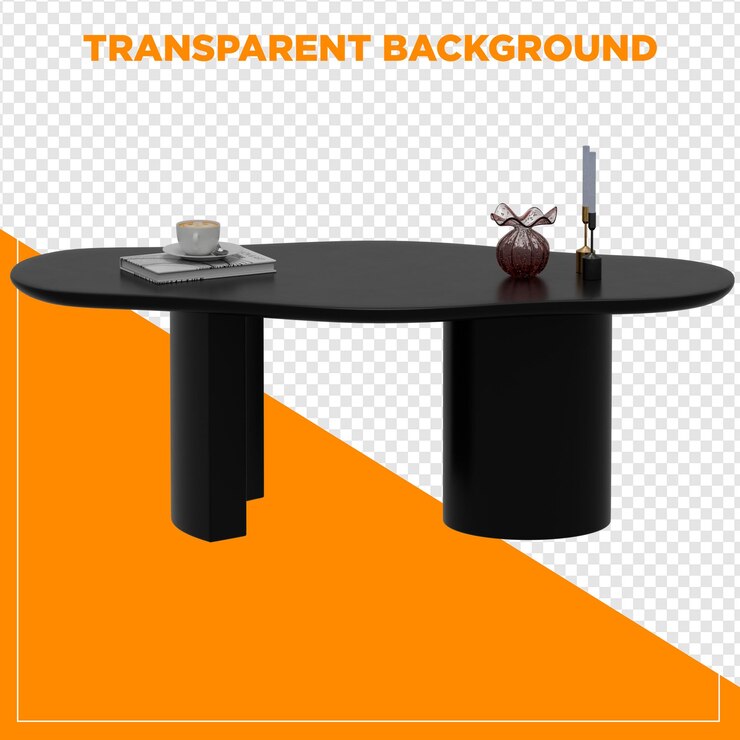 PSD tabla rectangular de renderizado 3d con fondo transparente