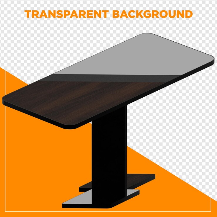 PSD tabla rectangular de renderizado 3d con fondo transparente