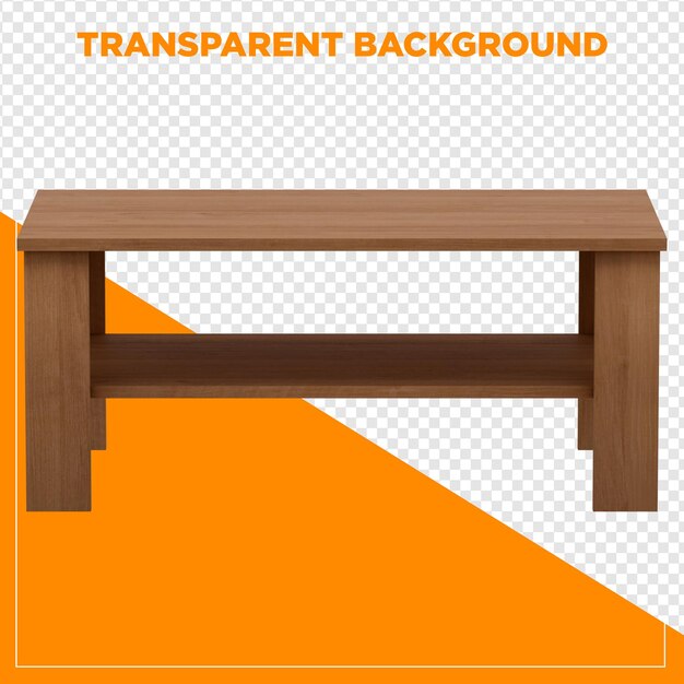 Tabla rectangular de renderizado 3D con fondo transparente