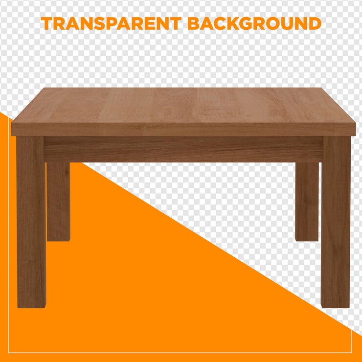 Tabla rectangular de renderizado 3D con fondo transparente
