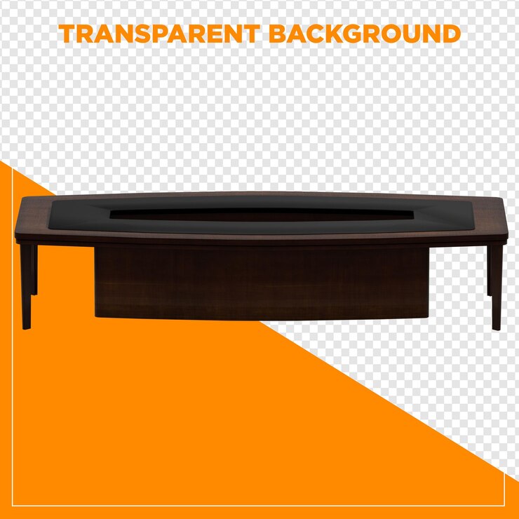 PSD tabla rectangular de renderizado 3d con fondo transparente