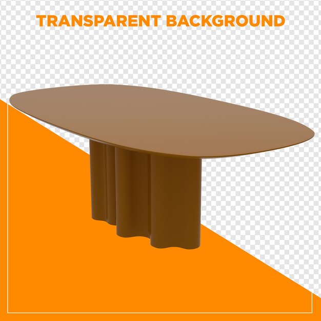 Tabla rectangular de renderizado 3D con fondo transparente
