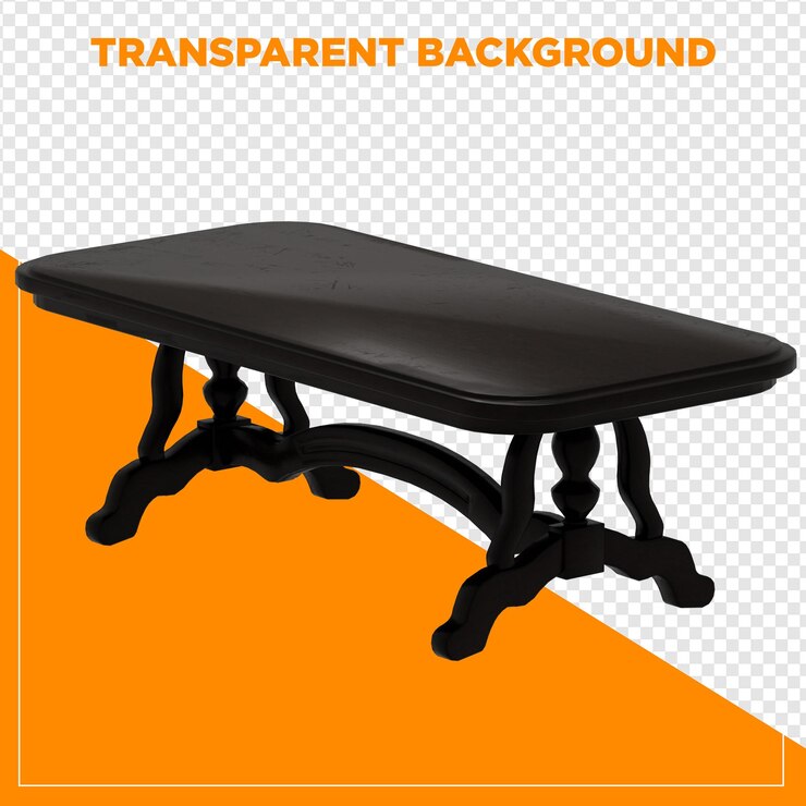 PSD tabla rectangular de renderizado 3d con fondo transparente