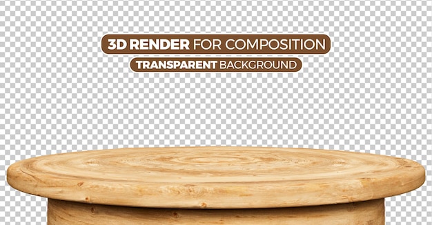 PSD tabla redonda de composición de madera 6